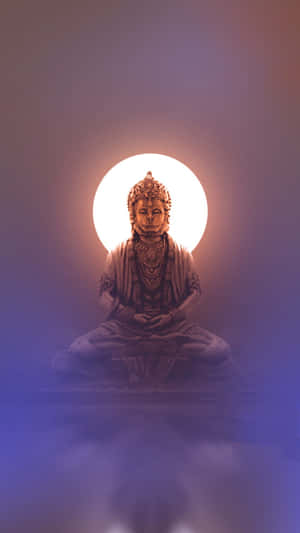 Hanuman Statue Meditation Halo Wallpaper