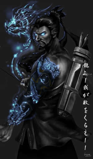 Hanzo Sharpens His Archery Skills In The Heat Of Overwatch Action Wallpaper