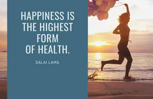 Happiness Health Quote Beach Run Wallpaper