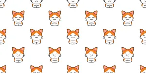 Happy And Cute Cat Pattern Wallpaper