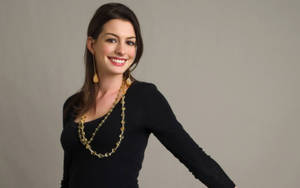 Happy Anne Hathaway Wallpaper