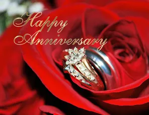 Happy Anniversary Diamond Ring Inside Rose Wallpaper