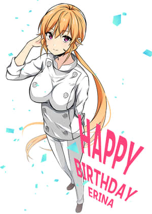 Happy Birthday Erina Anime Celebration Wallpaper