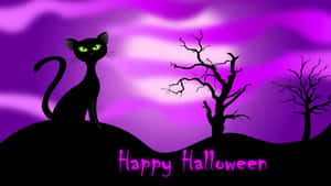 Happy Black Cat Halloween! Wallpaper