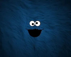 Happy Blue Cookie Monster Wallpaper