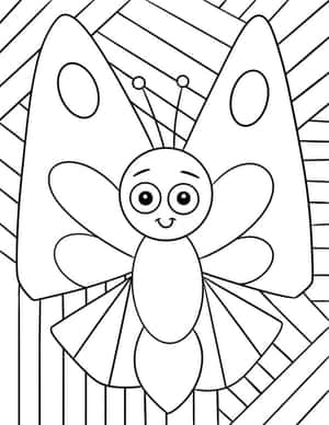 Happy Butterfly Coloring Page Wallpaper