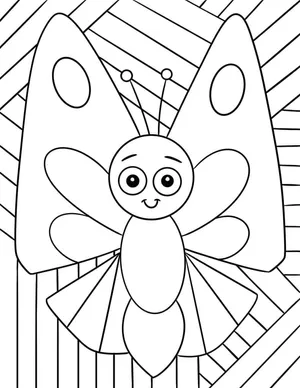 Happy Butterfly Coloring Page Wallpaper
