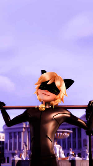 Happy Character Cute Cat Noir Wallpaper