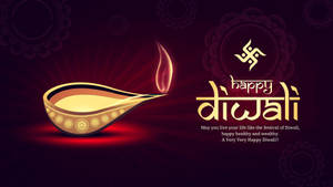 Happy Diwali With Stylised Hindu Letters Wallpaper