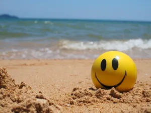 Happy Emoji Beach Wallpaper