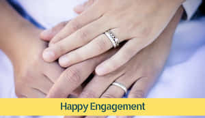 Happy Engagement Greeting Couple Rings Wallpaper