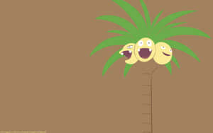 Happy Exeggutor In Brown Backdrop Wallpaper