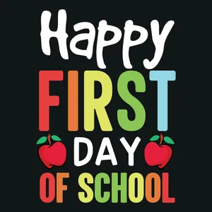 Happy First Dayof School Greeting Wallpaper