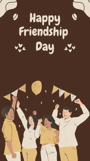 Happy Friendship Day Celebration Illustration Wallpaper