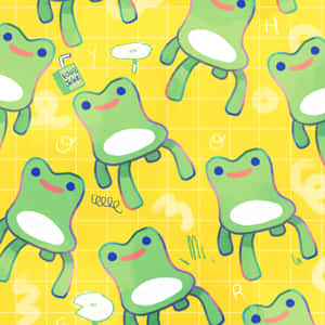 Happy Frogs Pattern Wallpaper