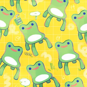 Happy Frogs Pattern Wallpaper