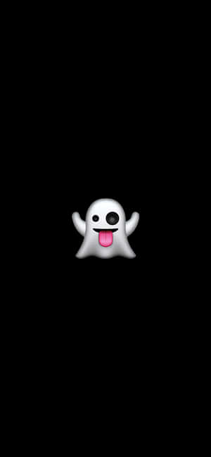 Happy Ghost Cartoonon Black Background Wallpaper