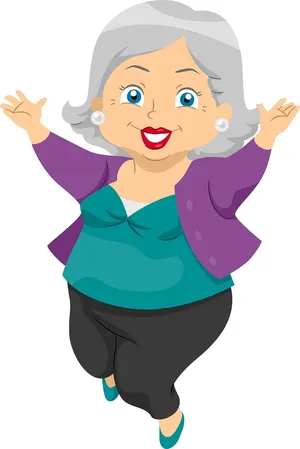 Happy Grandmother Cartoon Illustration Wallpaper