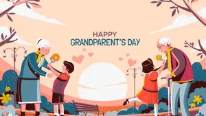 Happy Grandparents Day Celebration Illustration Wallpaper