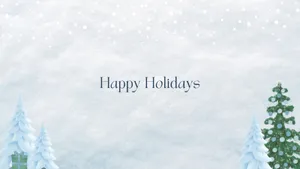 Happy Holidays Background With Snowy Trees Wallpaper