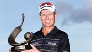 Happy John Senden Holding A Trophy Wallpaper