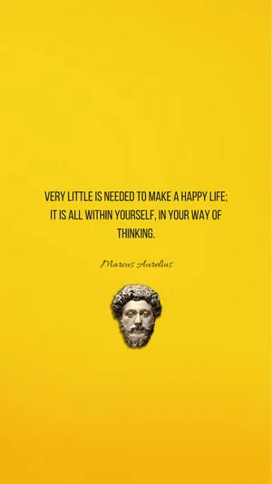 Happy Life Stoicism Quote Wallpaper