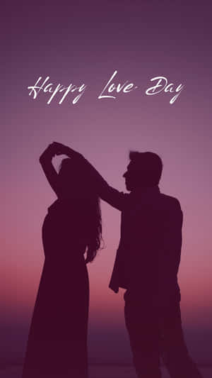 Happy Love Day Couple Silhouette Wallpaper