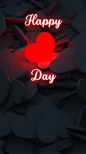 Happy Love Day Heart Design Wallpaper