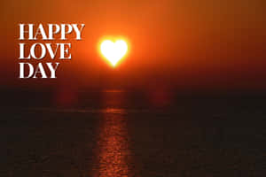 Happy Love Day Sunset Heart Wallpaper