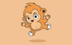 Happy Monkey Cartoon Art Wallpaper