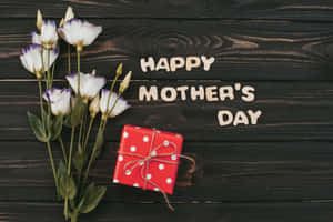 Happy Mothers Day Gift Wooden Background Hd Wallpaper