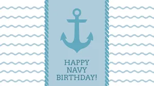 Happy Navy Birthday Anchor Graphic Wallpaper