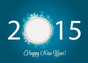 Happy New Year 2015 In Blue Wallpaper