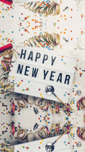 Happy New Year Colorful Confetti Iphone Wallpaper