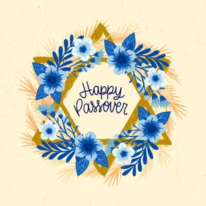 Happy Passover Floral Wreath Wallpaper