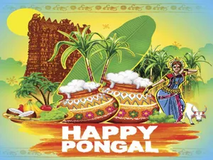 Happy Pongal Art Collage Wallpaper
