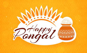 Happy Pongal Orange Greeting Card Wallpaper