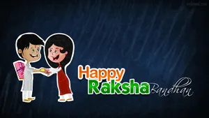 Happy Raksha Bandhan Celebration Cartoon Wallpaper
