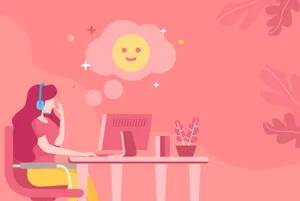 Happy Remote Worker Illustration Wallpaper