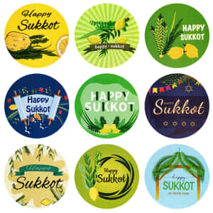 Happy Sukkot Stickers Collection Wallpaper