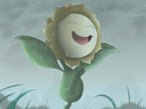 Happy Sunflora Under Rain Wallpaper