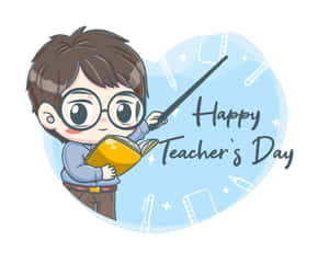 Happy Teachers Day Cartoon Illustration Wallpaper