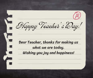 Happy Teachers Day Note A Grade Wallpaper