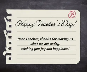 Happy Teachers Day Note A Grade Wallpaper