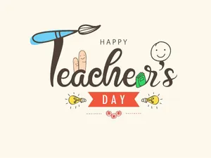 Happy Teachers Day With A Hand Drawn Illustration Wallpaper