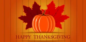 Happy Thanksgiving Pumpkinand Leaves Wallpaper