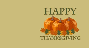 Happy Thanksgiving Pumpkinsand Leaves Wallpaper