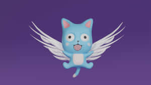Happy The Flying Blue Cat From Fairy Tail Wallpaper