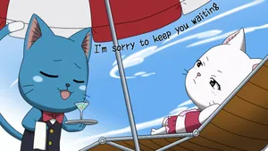 Happy, The Loyal And Lovable Blue Cat From Fairy Tail Wallpaper