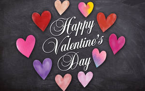 Happy Valentine’s Day Colorful Hearts Wallpaper